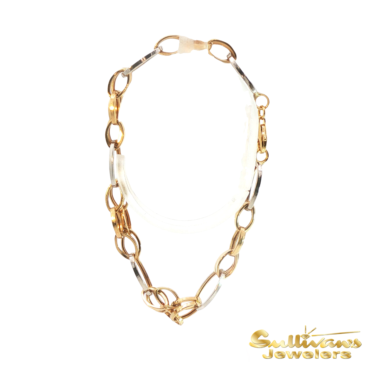 14K Two-Tone Oval Link Bracelet