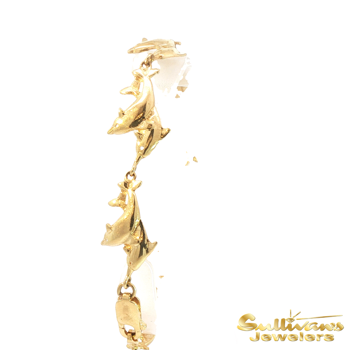 14K Yellow Gold Dolphin Bracelet