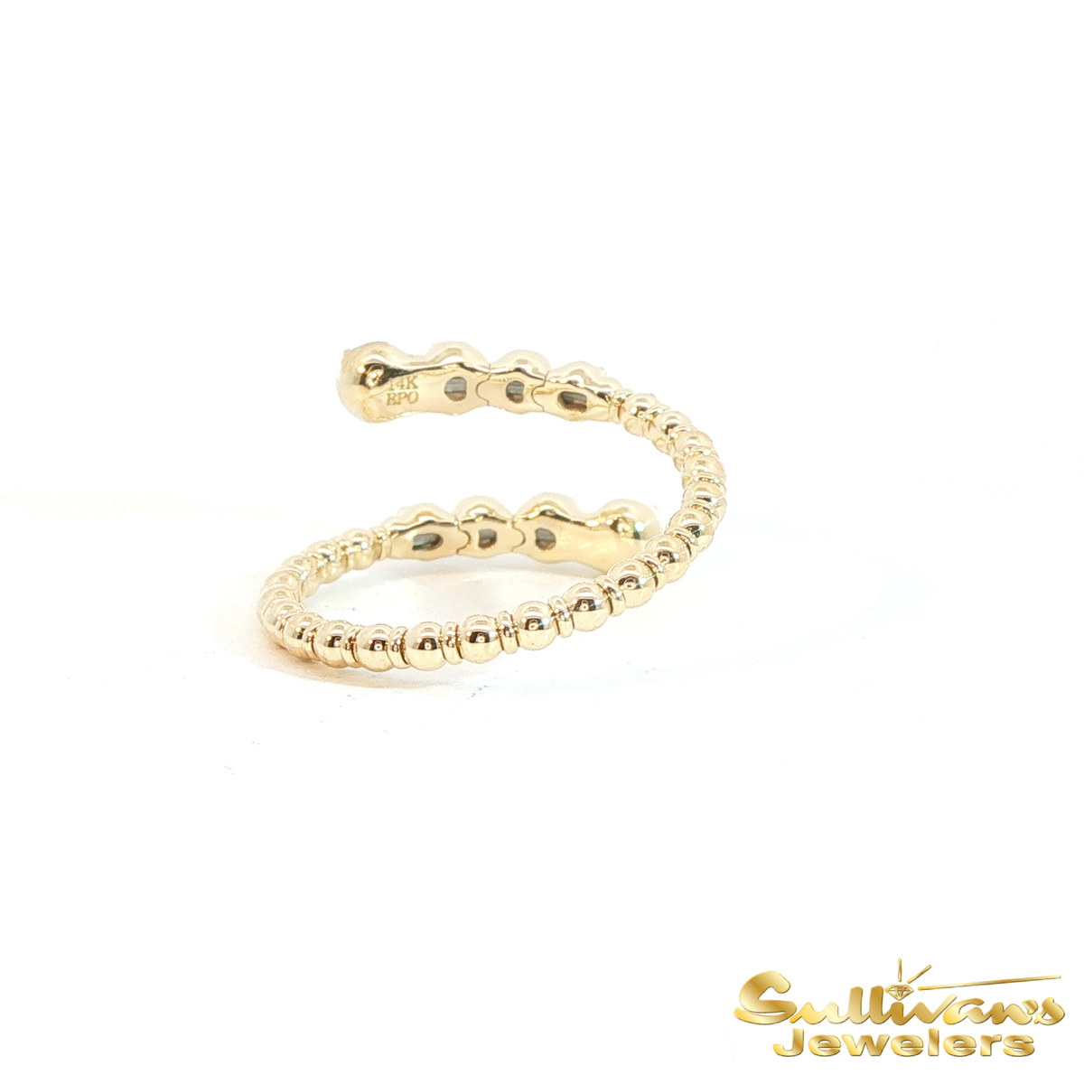 14K Yellow Gold Diamond Flexible Bypass Ring