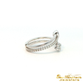 Load image into Gallery viewer, 14K White Gold Flexible Double Bypass Diamond Ring
