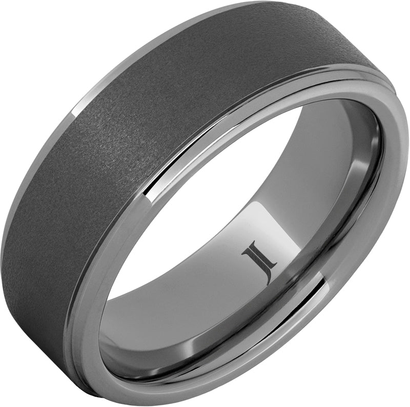 Rugged Tungsten Ring with Sandblast Finish