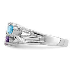 Self Love Domestic Violence Awareness Sterling Silver Gemstone Ring alternate view