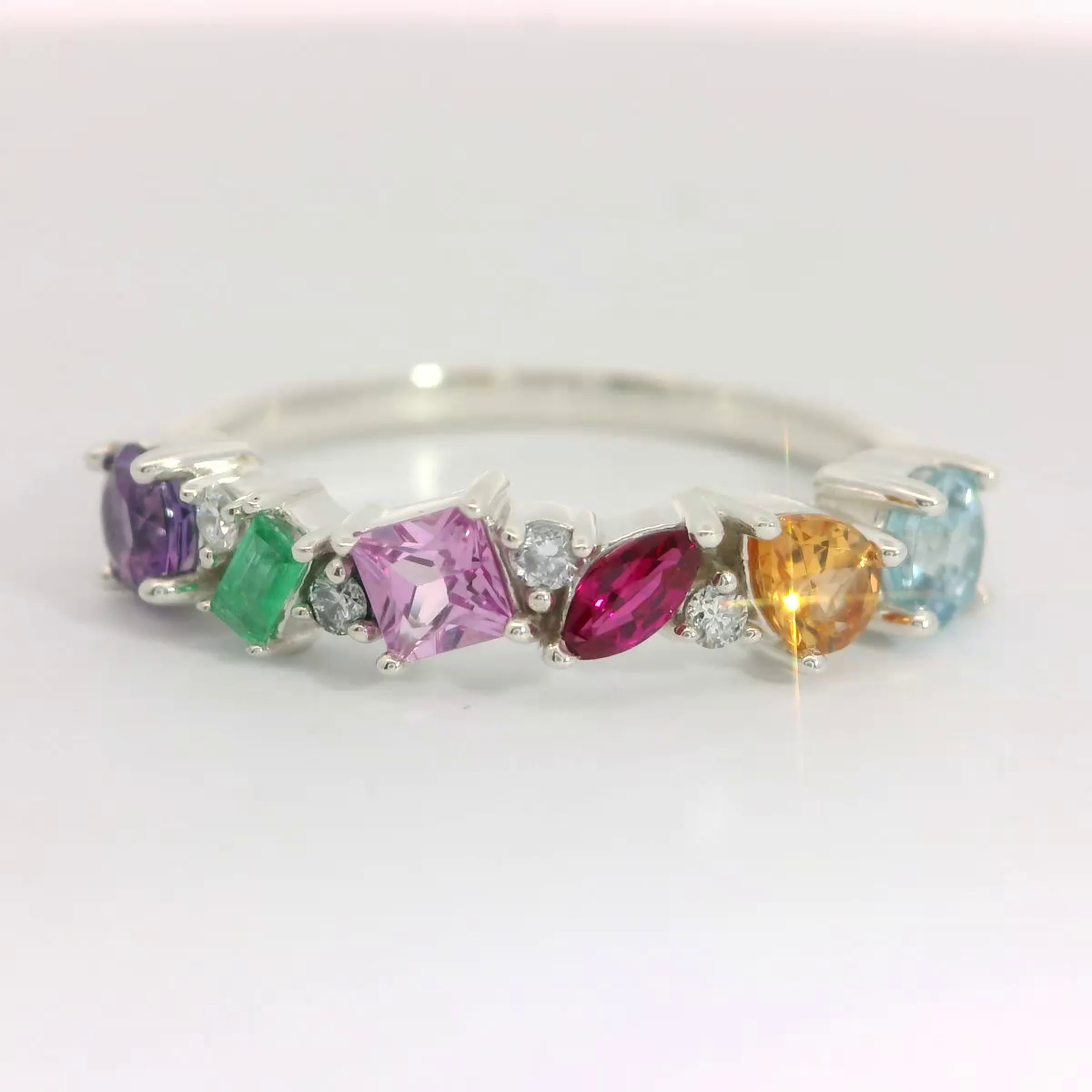 Sterling Silver Serene Harbor Self Love Gemstone Ring