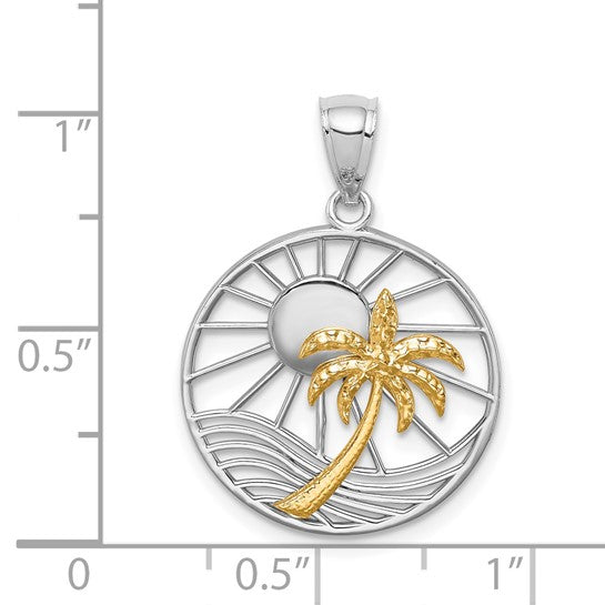 14kt Two Tone Sunset White and Yellow Gold Pendant