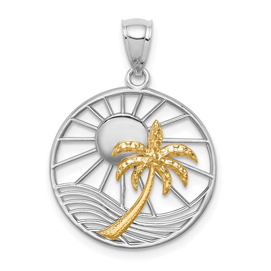 14kt Two Tone Sunset White and Yellow Gold Pendant