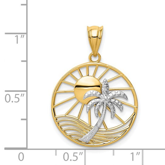 14kt Two Tone Sunset Pendant