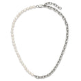 Load image into Gallery viewer, Stainless Steel Open Link and Baroque Pearl Necklace
