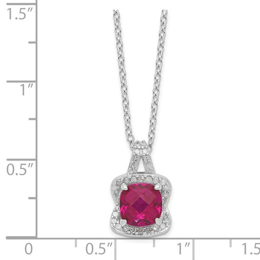 "Stop the Abuse" Created Ruby and Diamond Sterling Silver Necklace for the Women's Center
