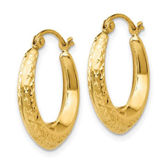 14K Textured Lightweight Hoop Earrings