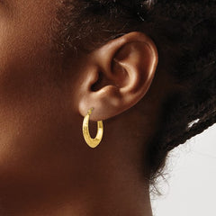 14K Textured Lightweight Hoop Earrings