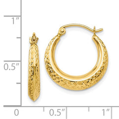 14K Textured Lightweight Hoop Earrings