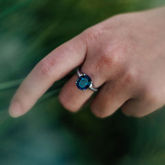 14k White Gold London Blue Topaz Ring