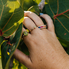 14K Yellow Gold Peridot and Diamond Ring