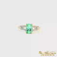 Load and play video in Gallery viewer, 14K Yellow Gold Split Green Tourmaline Ring
