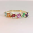 Load and play video in Gallery viewer, yellow gold gemstone mix shape self love ring serene harbor
