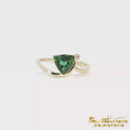 Load and play video in Gallery viewer, 14K Yellow Gold Triangle Green Toumaline Ring
