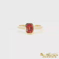 Load and play video in Gallery viewer, 14K Yellow Gold Bezel Set Spessartite Garnet Ring
