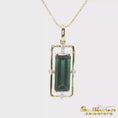 Load and play video in Gallery viewer, 14K Two-Tone Tourmaline Frame Pendant
