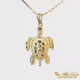 Load and play video in Gallery viewer, 14K Yellow Gold Turtle Charm
