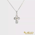 Load and play video in Gallery viewer, 14K White Gold Diamond Cross Pendant
