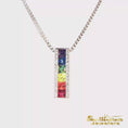 Load and play video in Gallery viewer, Sterling Silver Sapphire Rainbow Line Pendant

