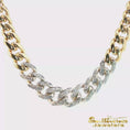 Load and play video in Gallery viewer, 18K Two Tone Diamond-Accented Gold Cuban Chain
