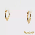 Load and play video in Gallery viewer, 14K Yellow Gold Diamond Cut V-Shaped Hoop Earrings
