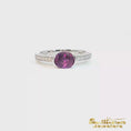 Load and play video in Gallery viewer, 14K White Gold Color Changing Purple Sapphire Ring
