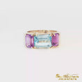 Load and play video in Gallery viewer, 14K Yellow Gold Amethyst & Blue Topaz Ring
