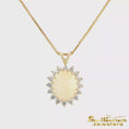 Load and play video in Gallery viewer, 14K Yellow Gold Opal with Halo Pendant
