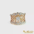 Load and play video in Gallery viewer, 14K Yellow Gold Lattice Diamond Ring
