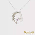 Load and play video in Gallery viewer, Sterling Silver / Gold-plated Relentless Equestrian Foundation Amethyst Pendant
