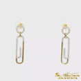 Load and play video in Gallery viewer, 14K Yellow Gold Paperclip Diamond Drop Earrings
