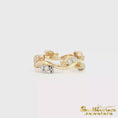 Load and play video in Gallery viewer, 14K Yellow Gold Diamond "Swimming Upstream" Fish Ring
