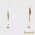 Load and play video in Gallery viewer, 14K Yellow Gold Pear Diamond Wire Drop Earrings
