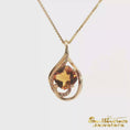 Load and play video in Gallery viewer, 14K Yellow Gold Checkerboard Citrine Swirl Pendant

