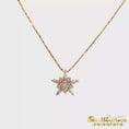 Load and play video in Gallery viewer, 14K Yellow Gold Diamond Star Necklace
