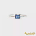 Load and play video in Gallery viewer, 14K White Gold Blue Sapphire Stackable Ring
