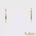 Load and play video in Gallery viewer, 14K Yellow Gold Diamond Cut Hoop Earrings
