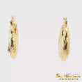 Load and play video in Gallery viewer, 14K Yellow Gold Puff Diamond Hoop Earrings
