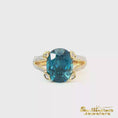 Load and play video in Gallery viewer, 18K Yellow Gold Blue Zircon Ring
