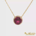 Load and play video in Gallery viewer, 14K Yellow Gold Rhodolite Garnet Halo
