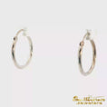 Load and play video in Gallery viewer, 14K White Gold Classic Hoop Earrings
