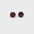 Load and play video in Gallery viewer, 14k White Gold Checkerboard Garnet Stud Earrings
