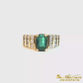 Load and play video in Gallery viewer, 14K Yellow Gold Teal Tourmaline Diamond Ring
