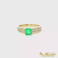 Load and play video in Gallery viewer, 18K Yellow Gold Emerald Diamond Ring
