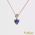 Load and play video in Gallery viewer, 14K Yellow Gold Trillion Tanzanite and Round Diamond Necklace
