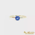 Load and play video in Gallery viewer, 14K Yellow Gold Blue Sapphire Stackable Ring
