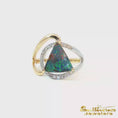 Load and play video in Gallery viewer, 14K Two-Tone Triangle Opal Ring
