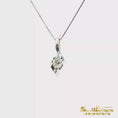 Load and play video in Gallery viewer, 14K White Gold Diamond Pendant Necklace with Round Brilliant Cut
